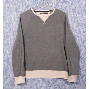 Nautica Sweater Mens Size XL Cotton Blend Pullover Crew Neck Knit Blue Beige